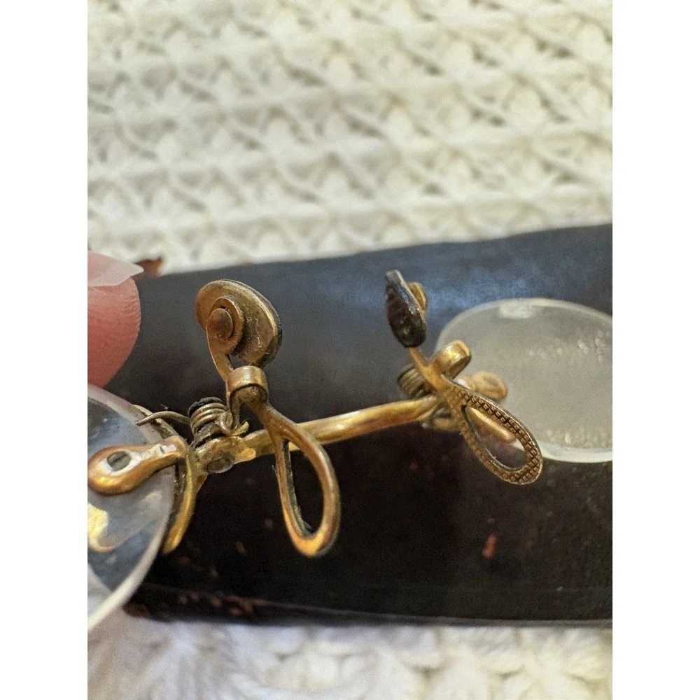 Antique No Frame Invisible Ladies Dainty Glasses Spectacles Case 12k Rolled Gold